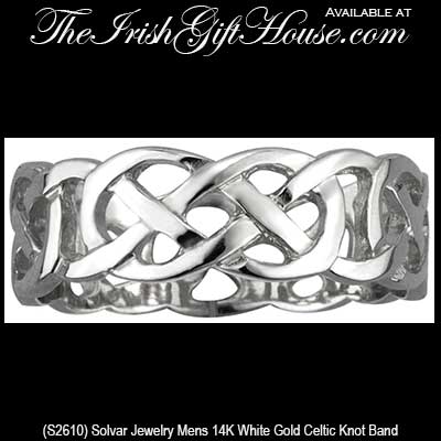 Men's White Gold Celtic Knot Band | Solvar Jewelry