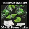Green Irish Fortune Cookies with Blessings and Toasts 