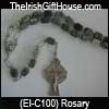 Celtic Cross Connemara Marble Rosary Beads 