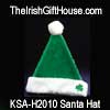 Green and White Irish Santa Hat with Shamrock