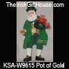 Pot of Gold Musical Irish Santa Figurine