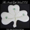 Irish Belleek China Shamrock Wall Plaque