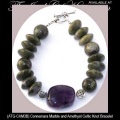 Connemara Marble and Amethyst Celtic Knot Bracelet
