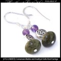 Connemara Marble and Amethyst Celtic Knot Earrings