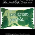 Irish Gifts - Irish Blessing Pillow with Shamrocks