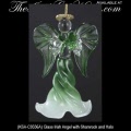 Irish Christmas Glass Irish Angel Ornament with Shamrock