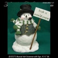 Irish Christmas - Musical Irish Snowman with Sign and Shamrocks