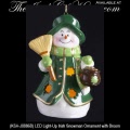 LED Light-Up Irish Snowman Christmas Tree Ornament with Broom and Pot of Gold