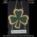 Irish Shamrock Christmas Tree Ornament with BLESSINGS Sign