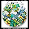 Irish Gifts - Clovers and Dragonflies, Stained Glass Sun Catcher