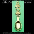 Solid Brass Shamrocks and Heart Irish Love Spoon