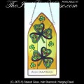 Irish Gifts - Stained Glass Shamrock Sun Catcher Hanging Panel