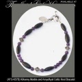 Fine Silver Over Pewter Celtic Knot Bracelet with Kilkenny Marble and Amyethyst 