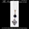 Metal Celtic Trinity Knot Necklace Pendant with a Kilkenny Marble Stone