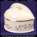 Trellis Shamrock Heart Shaped Trinket Box Made in Galway Ireland by Royal Tara China