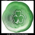 Irish Gifts - Green Metal Shamrock Wind Spinner