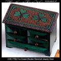 Irish Gifts - Wooden Shamrock Jewelry Box