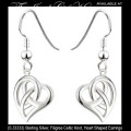 Solvar Irish Jewelry Silver Filigree Celtic Knot Heart Earrings