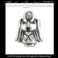 Solvar Irish Jewelry Silver Irish Angel with a Shamrock Charm Bead