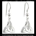Solvar Irish Jewelry Silver Celtic Trinity Knot Earrings