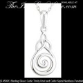 Solvar Irish Jewelry Sterling Silver, Celtic Trinity Knot and Celtic Spiral Necklace Pendant