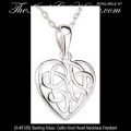 Solvar Irish Jewelry Sterling Silver Celtic Knot Heart Necklace Pendant 