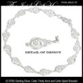 Solvar Irish Jewelry Sterling Silver, Celtic Trinity Knot and Celtic Spiral Bracelet