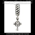 Solvar Irish Jewelry Silver Dangle Celtic Cross Charm Bead