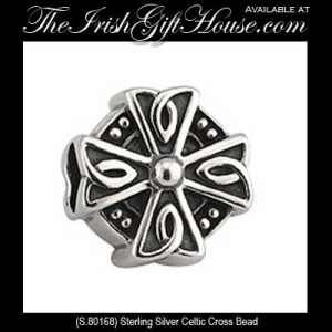 Solvar Irish Jewelry Silver Celtic Cross Charm Bead