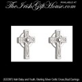 Solvar Irish Jewelry Sterling Silver, Baby Celtic Cross Earrings