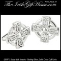 Solvar Irish Jewelry Sterling Silver Celtic Cross Cuff Links S6471