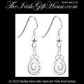 Solvar Irish Jewelry Sterling Silver, Celtic Trinity Knot and Celtic Spiral Earrings_s33332