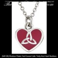 Solvar Irish Jewelry Enamel Celtic Trinity Knot Heart Shape Necklace Pendant_s44128