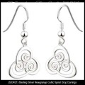 Solvar Irish Jewelry Sterling Silver Newgrange Celtic Spiral Earrings