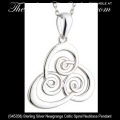 Solvar Irish Jewelry Sterling Silver Newgrange Celtic Spiral Necklace Pendant