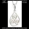 Solvar Irish Jewelry Sterling Silver Newgrange Celtic Spiral Necklace Pendant