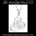 Solvar Irish Jewelry Sterling Silver Newgrange Celtic Spiral Necklace Pendant