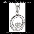 Solvar Irish Jewelry Sterling Silver Small Claddagh Necklace Pendant