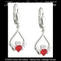 Solvar Irish Jewelry Sterling Silver Claddagh Earrings S33425