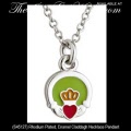 Solvar Irish Jewelry Rhodium Plated, Enamel Claddagh Necklace Pendant_s45127