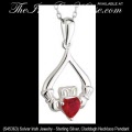 Solvar Irish Jewelry Sterling Silver Claddagh Necklace Pendant S45363
