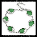 Solvar Irish Jewelry Green Glass Claddagh Bracelet _s5718g