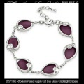 Solvar Irish Jewelry Purple Glass Claddagh Bracelet_s5718p
