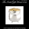 Solvar Irish Jewelry Sterling Silver and Gold Plated Pot of Gold Charm Bead_s80171