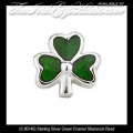 Solvar Irish Jewelry Silver Green Enamel Shamrock Charm Bead